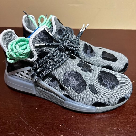 Adidas Mens Ash Gray Hu NMD Animal Print ID1531 Lace Up Sneaker Size US 11.5 - Picture 1 of 6